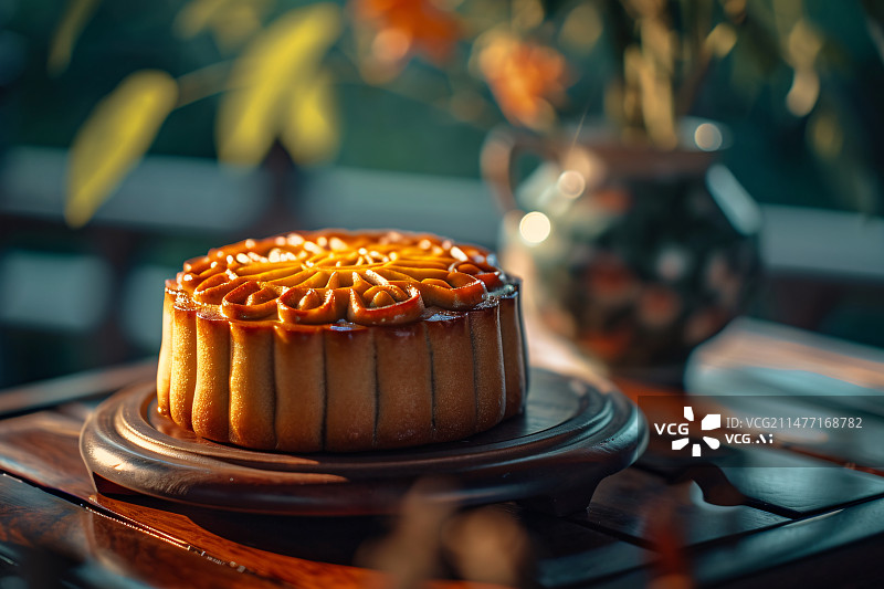 【AI数字艺术】中秋节月饼，传统中国节日美食，传统的月饼和新式冰心月饼概念插图图片素材