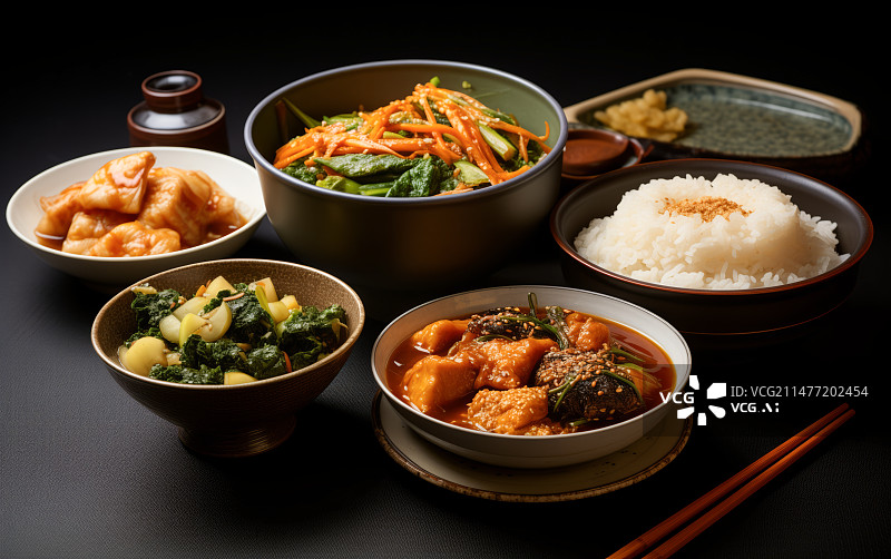【AI数字艺术】韩国米饭套餐图片素材