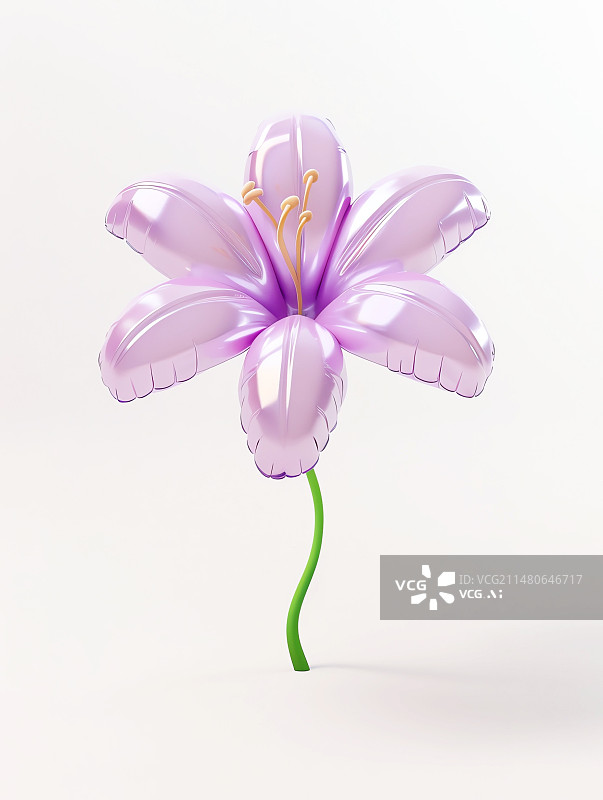 【AI数字艺术】气球膨胀风紫色盛开的花朵图片素材