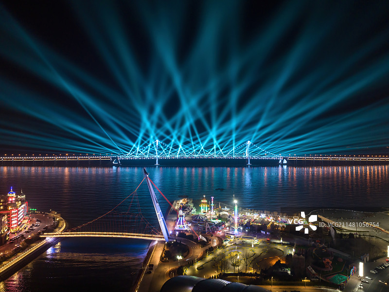 大连星海湾大桥灯光图片素材