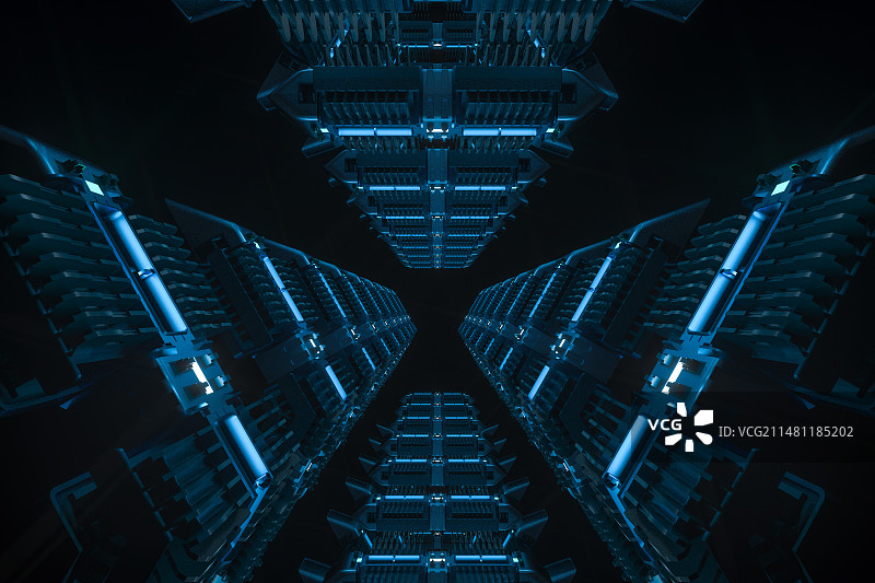 科技隧道空间背景3D渲染图片素材