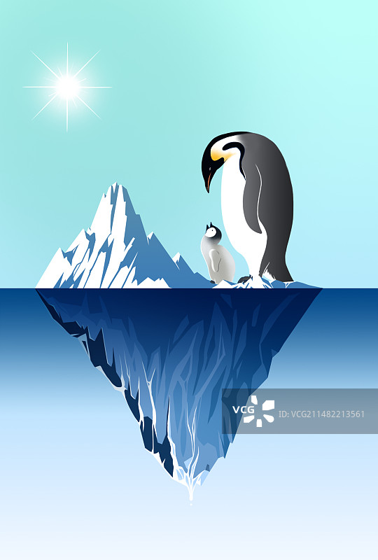 冰川危机环保宣传创意插画二图片素材