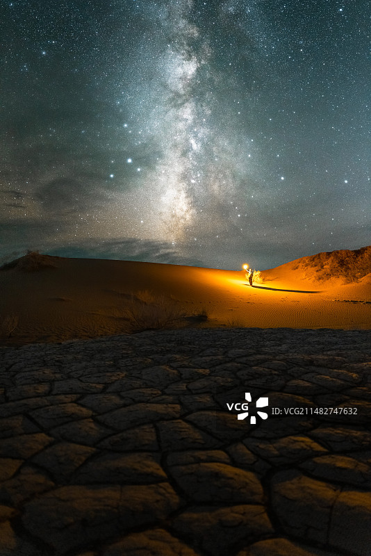 甘肃敦煌沙漠星空银河图片素材