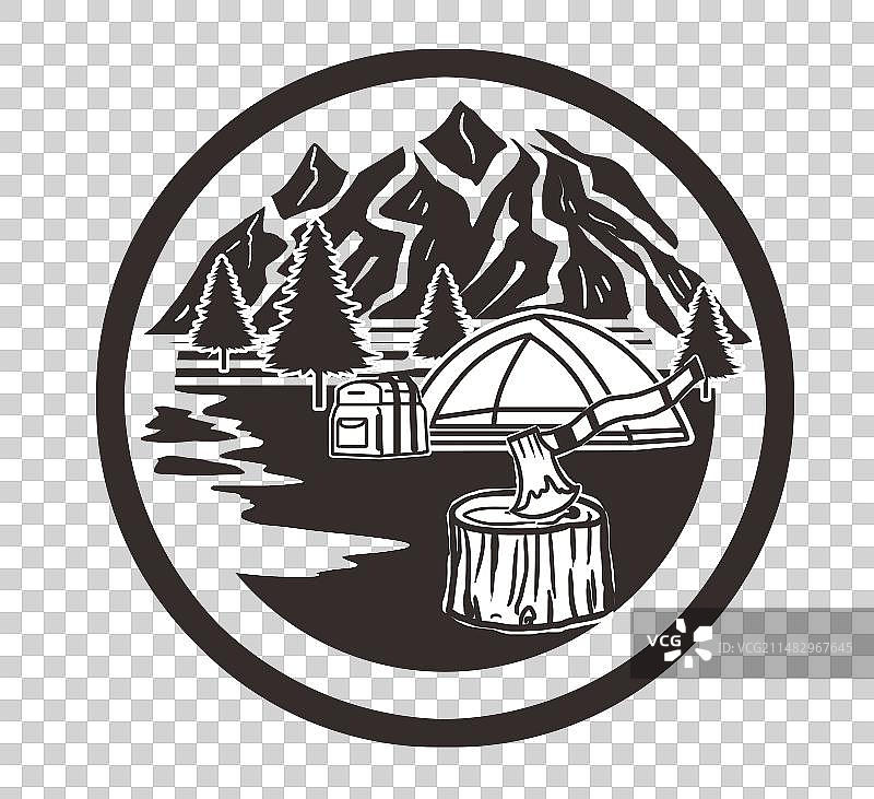 户外游山玩水体验生活旅游旅行野外露营环境自然山川地理风景插画图片素材