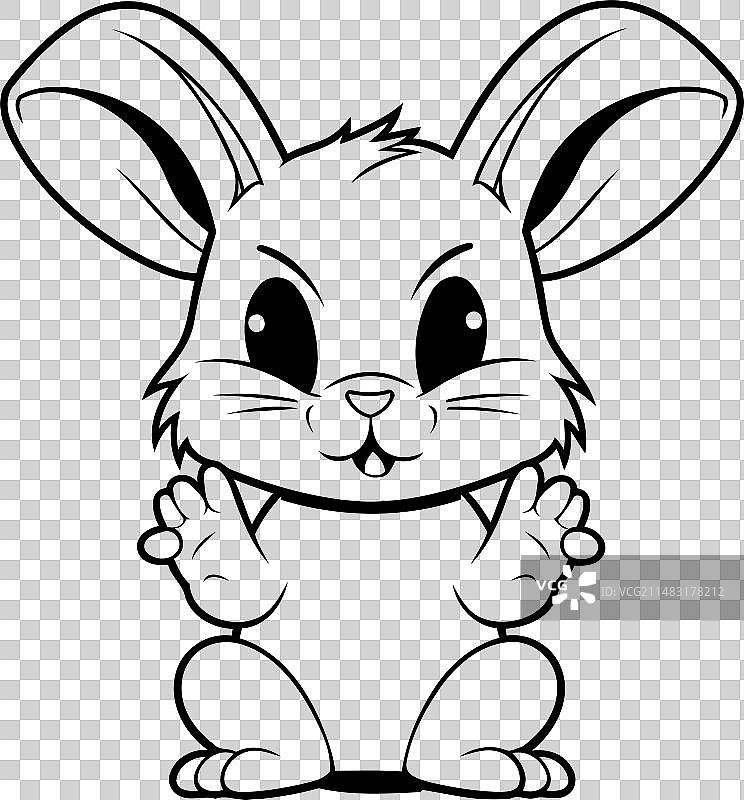 兔子卡通吉祥物人物孤立在白色上图片素材