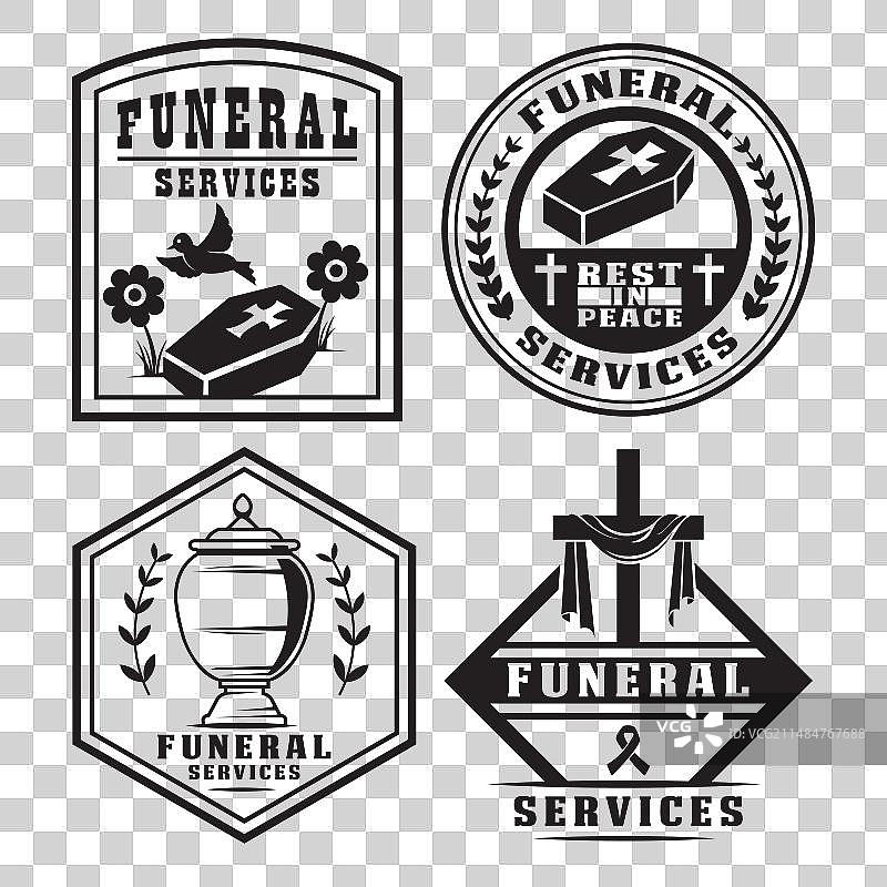 一套葬礼服务标志模板图片素材