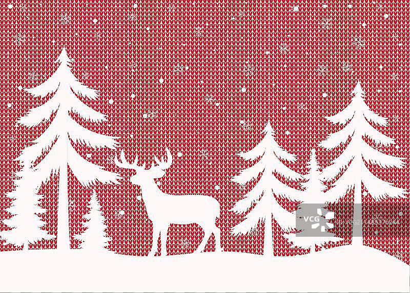 圣诞和新年图案针织格子图片素材