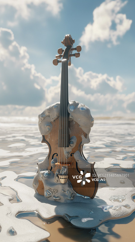 【AI数字艺术】小提琴特写镜头，吉他音乐背景，音乐节，演唱会，背景图图片素材