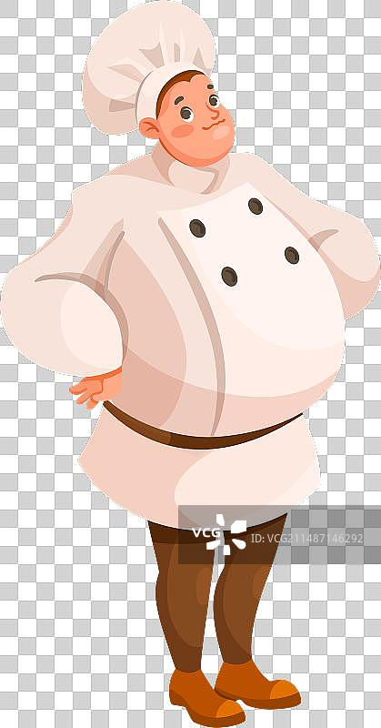 餐厅里穿着制服的胖子厨师图片素材