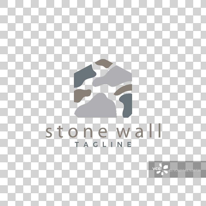 简单的石墙标志设计模板符号图片素材