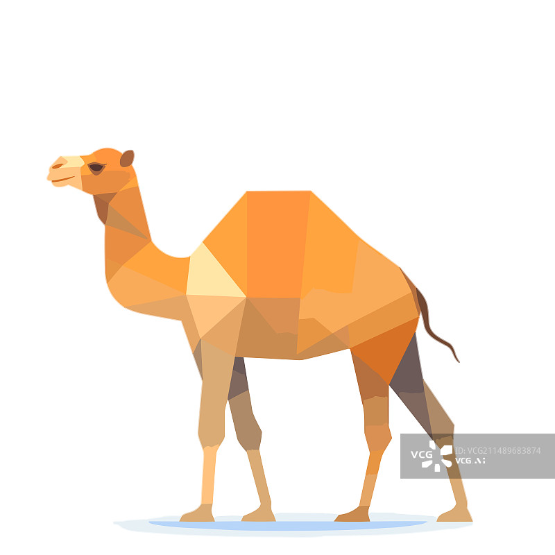 【AI数字艺术】几何骆驼卡通插画图片素材