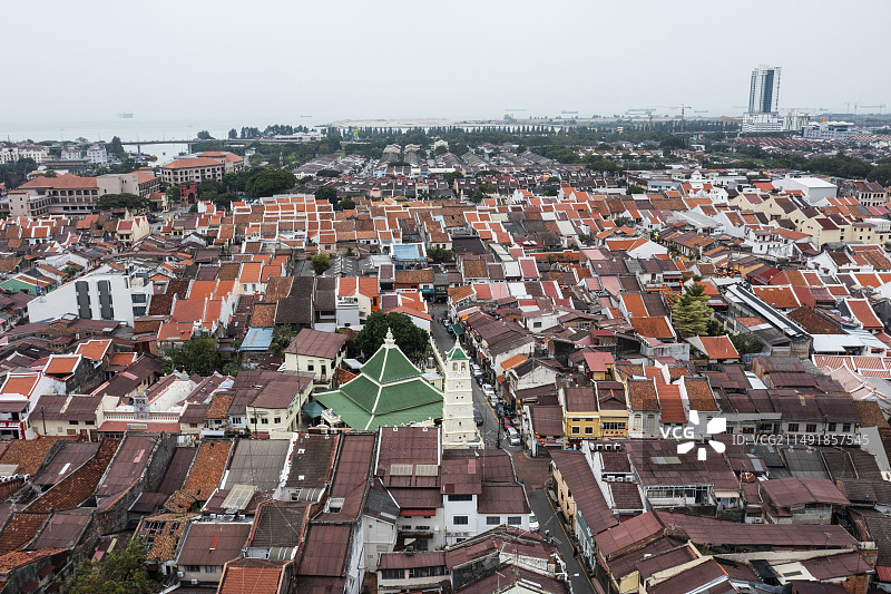 航拍马来西亚马六甲古城图片素材