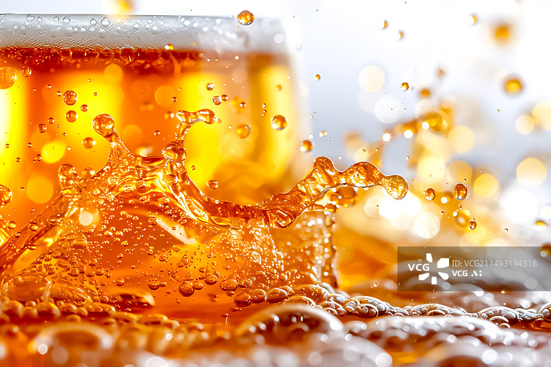 【AI数字艺术】金色 啤酒 液体 动态 美感图片素材
