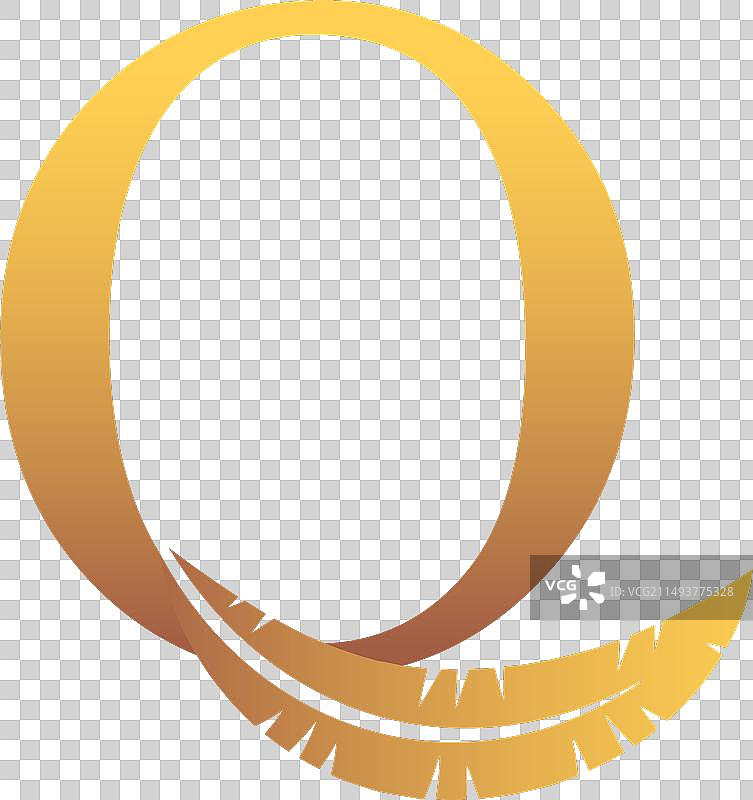 Q字母标志金叶风格图片素材