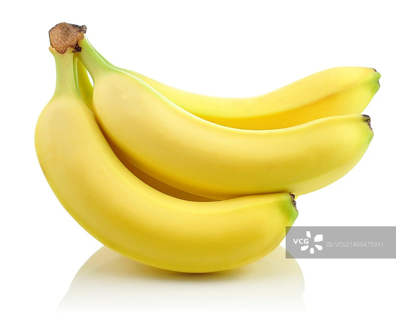 白色背景上的新鲜香蕉图片素材