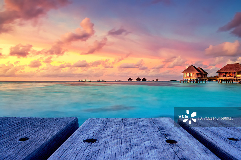 马尔代夫美丽的日落图片素材