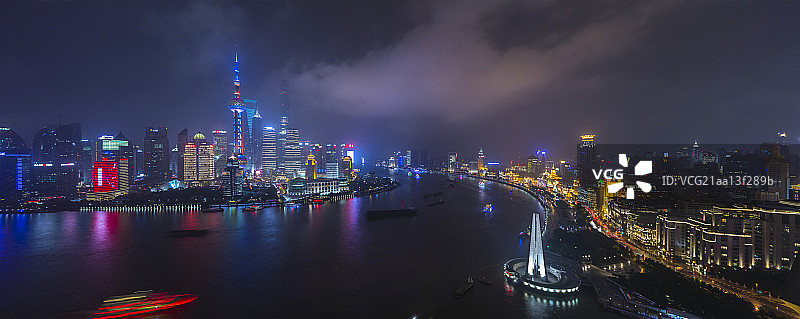 上海黄浦江两岸夜景图片素材