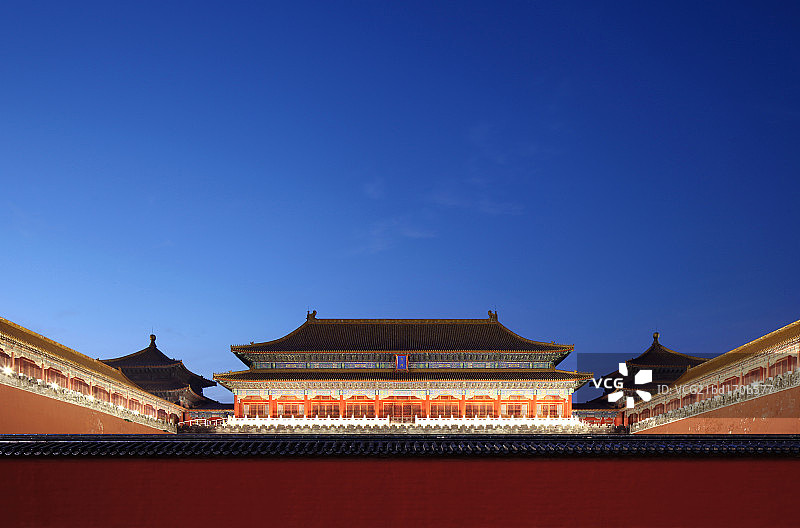 北京故宫夜景图片素材