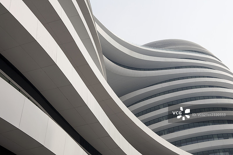 北京CBD新的地标建筑银河SOHO办公大楼局部图片素材