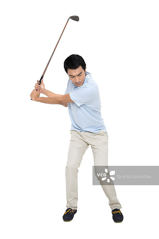 青年男子打高尔夫图片素材