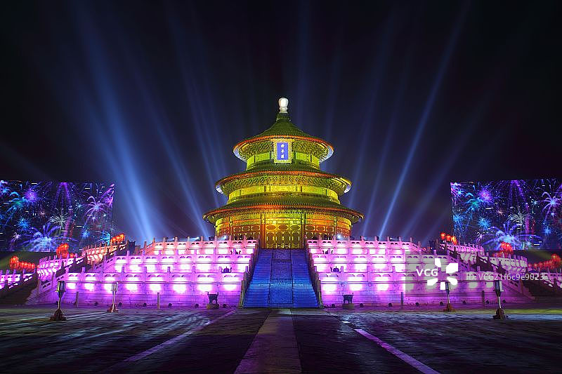 北京天坛夜景图片素材