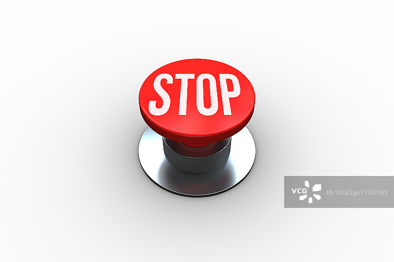 数字生成的红色按钮上的“停止”字图片素材
