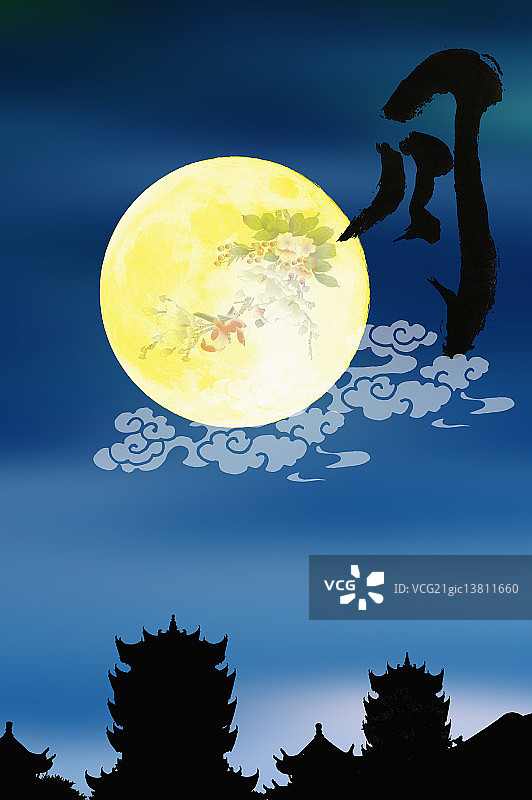 月亮,中秋节,黄鹤楼,图片素材