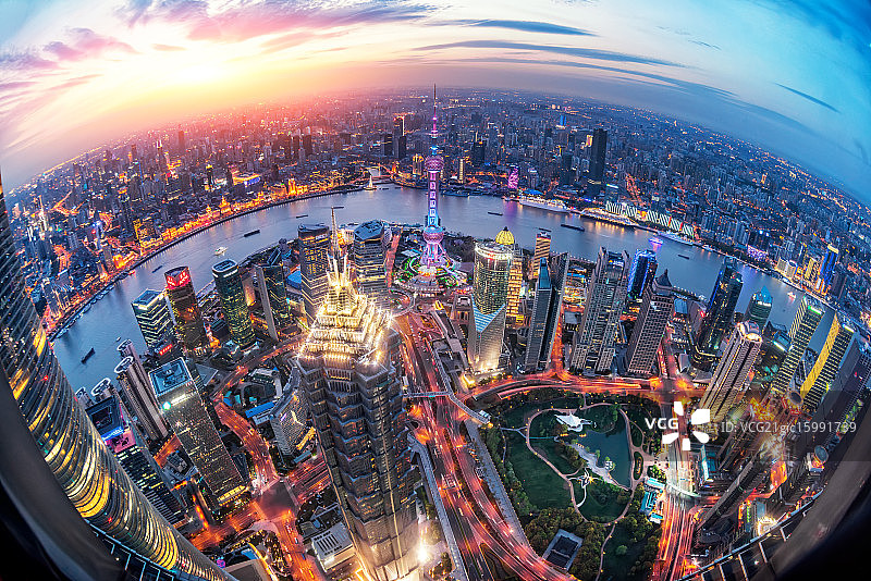上海城市风光夜景图片素材