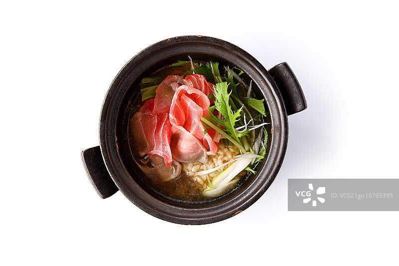 三文鱼鱼片汤锅图片素材