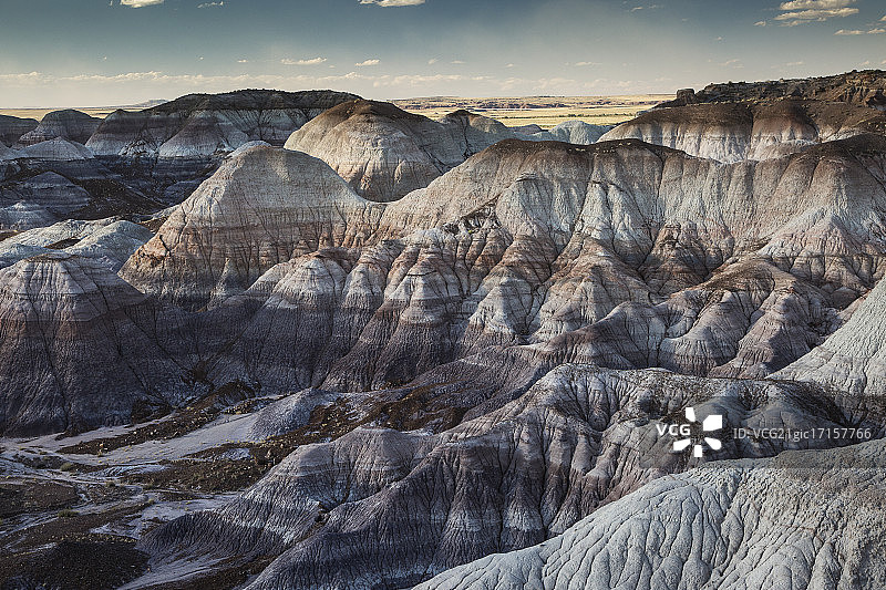 蓝色台面石化森林国家公园，美国亚利桑那州图片素材