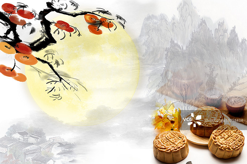 国画,中秋节,月亮,图片素材