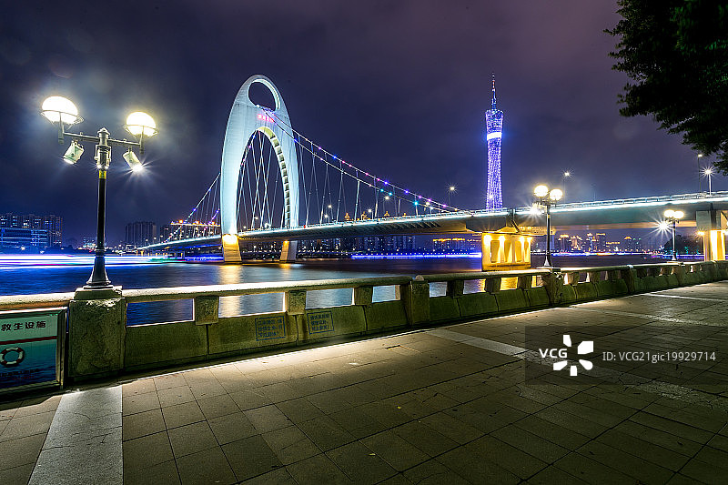 广州猎德大桥夜景图片素材