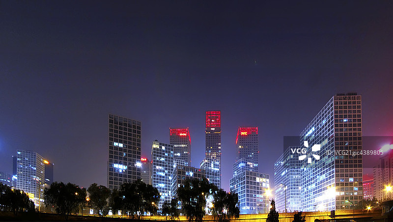 北京CBD夜景图片素材
