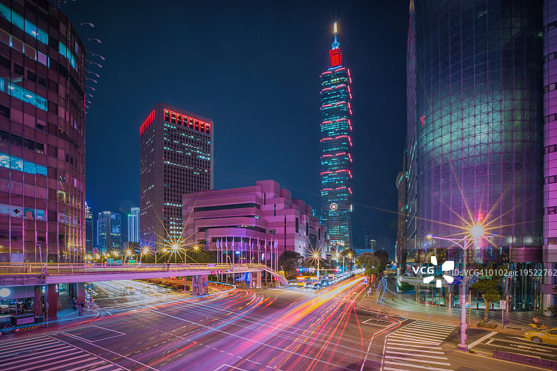 台北城市夜景在台湾城市图片素材