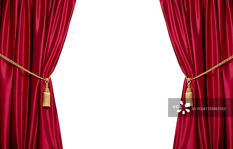 红色的剧院窗帘与白色的复制空间图片素材