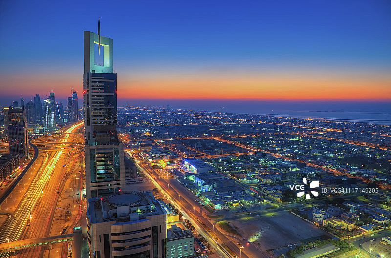 迪拜金融区天际线图片素材