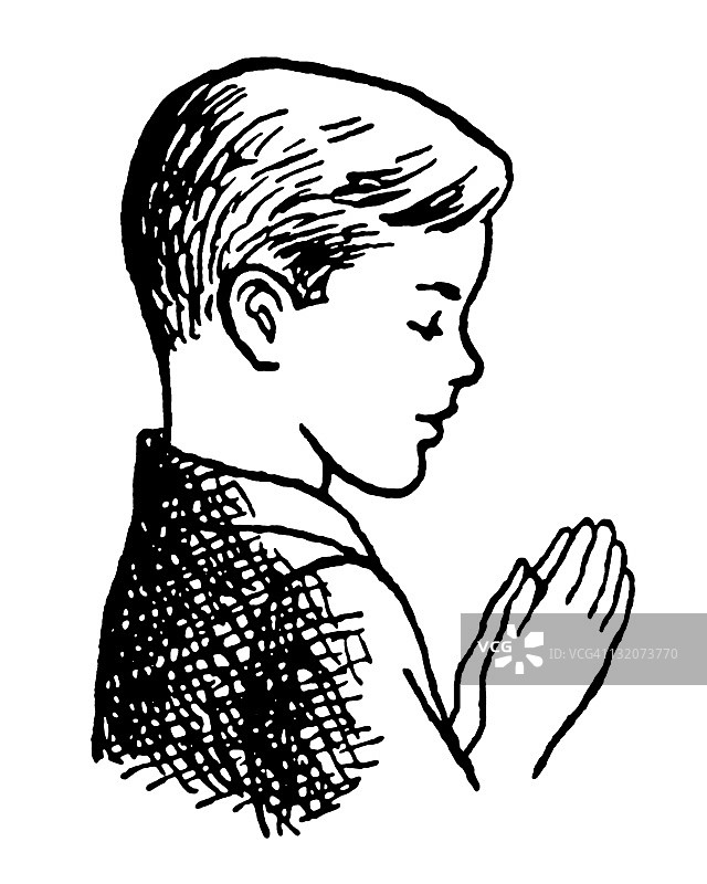 男孩祈祷图片素材