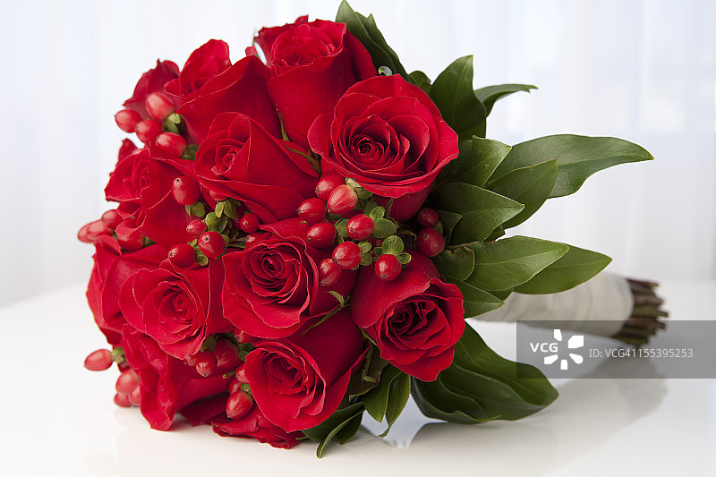 红玫瑰新娘花束图片素材
