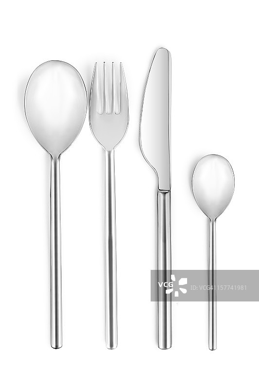 餐具-勺子，叉子和刀，孤立，剪切路径图片素材