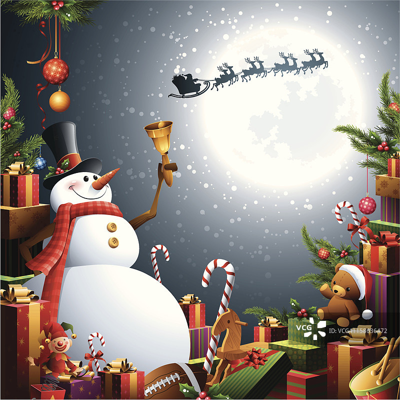 雪人-圣诞礼物和玩具图片素材