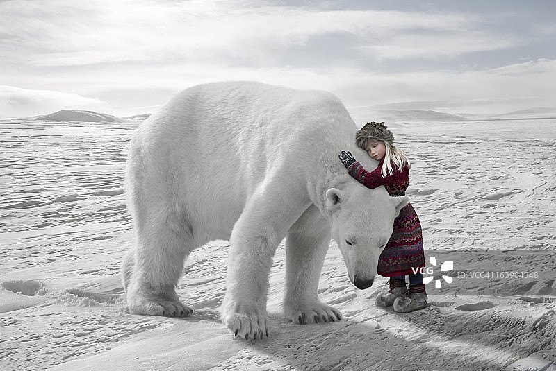 北极熊的拥抱图片素材