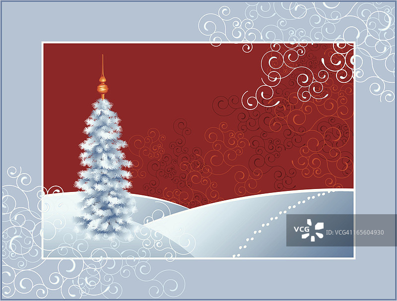 圣诞背景与一棵松树图片素材