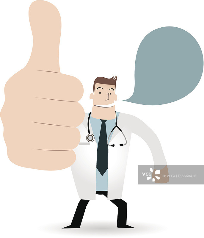手势(手势):快乐的医生竖起大拇指图片素材