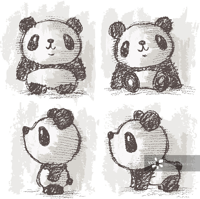 熊猫的四个姿势图片素材
