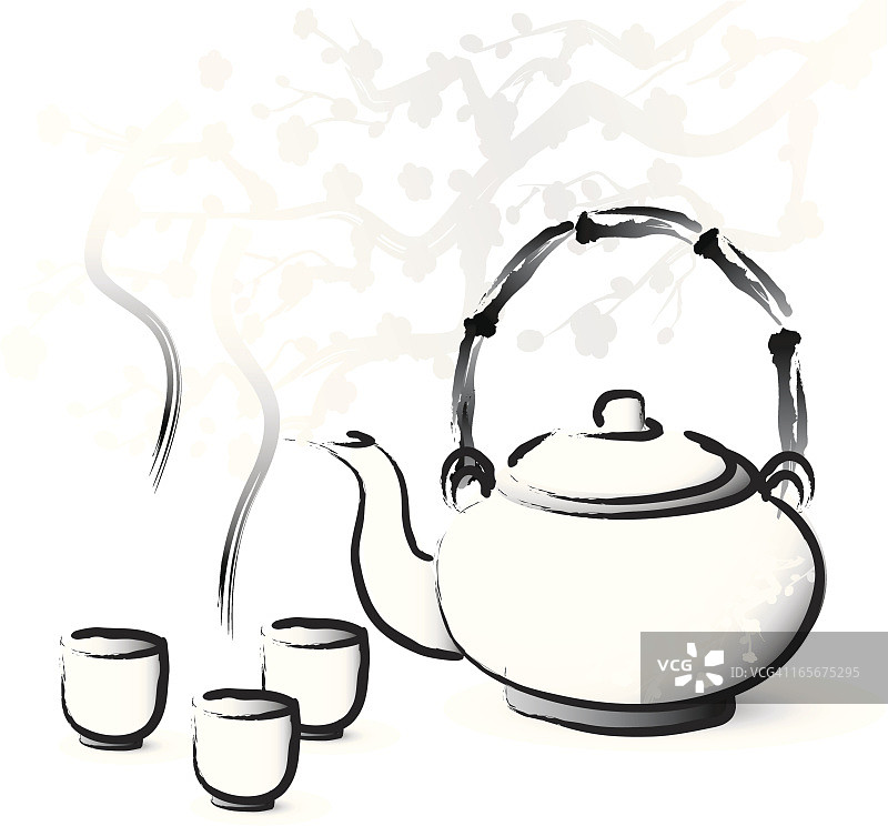 亚洲式茶具图片素材