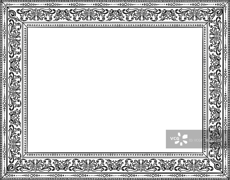优雅华丽的框架在黑色和白色图片素材
