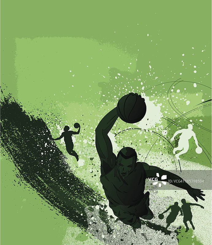篮球运动员用篮球抽象图片素材