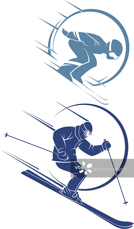 程式化的滑雪者图片素材