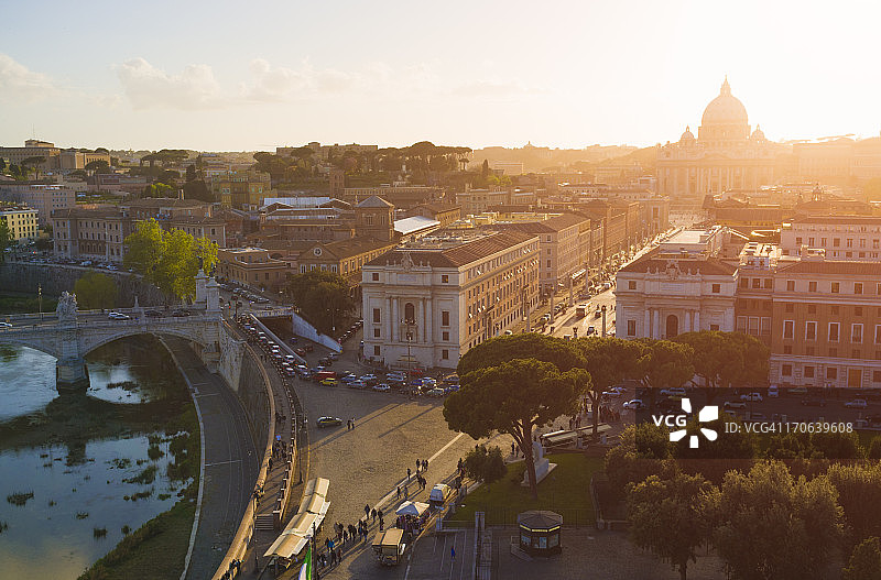 罗马和梵蒂冈的城市景观图片素材