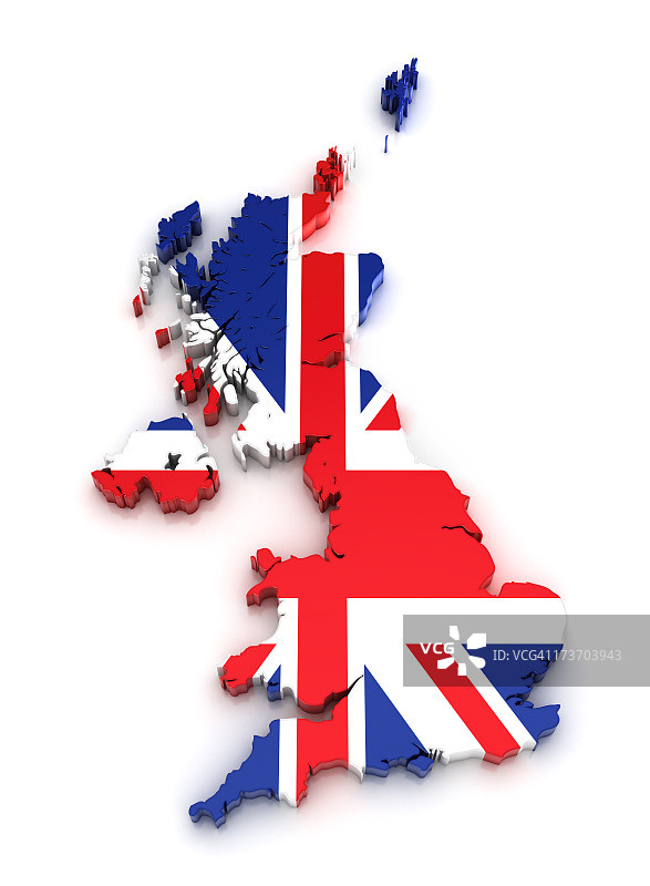英国地图- 3D图片素材